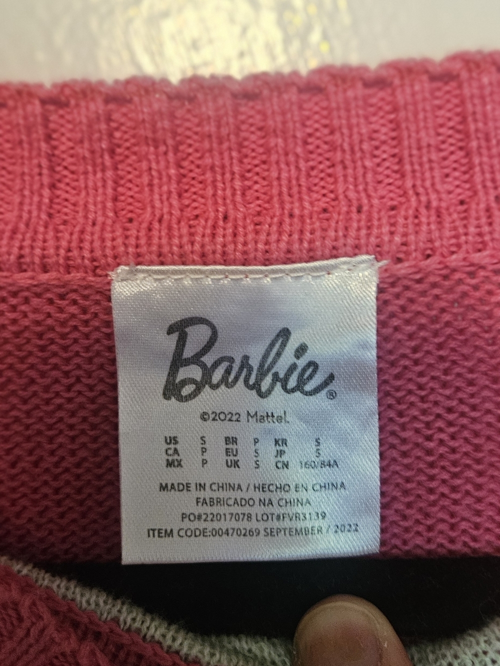 Barbie Pink Floral Heart Knit Sweater - Picture 4 of 9